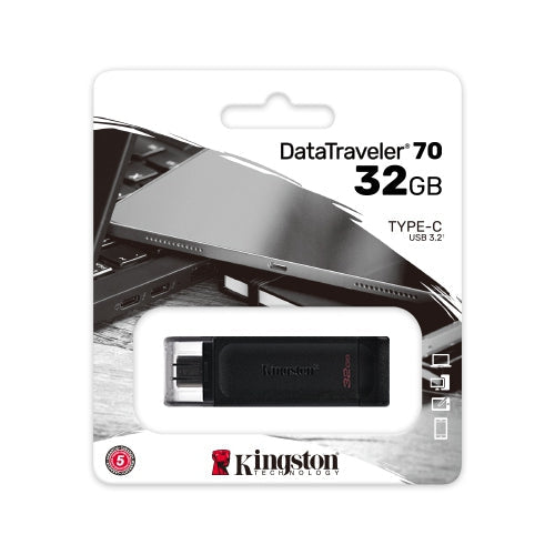 Kingston Digital DataTraveler 70 32GB USB Flash Drive, Type-C (DT70/32GBCR)