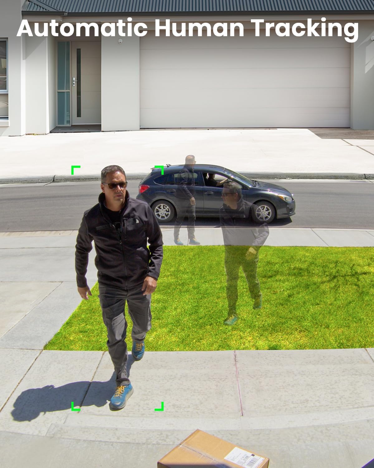 AOSU Solar Security Camera Wireless Outdoor with Panoramic PTZ, Human Auto Tracking, 2K Night Vision, Light and Sound Alarm, 2-Way Talk, Compatible with Alexa/Google Assistant for Home Surveillance