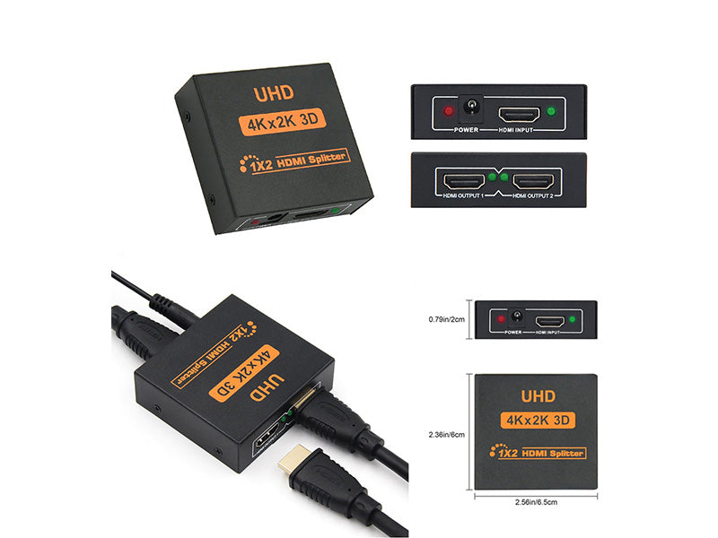 HDMI Splitter 1×2 Video Splitter 4Kx2K full HD 1080P 2160p support 4K