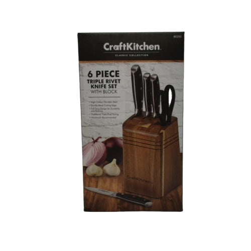 CraftKitchen 6 Piece Cutlery Knife Block Set80200