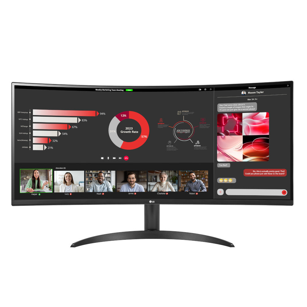 LG 34" Curved Ultrawide Monitor - WQHD 3440x1440, Black (Six Months Warranty)