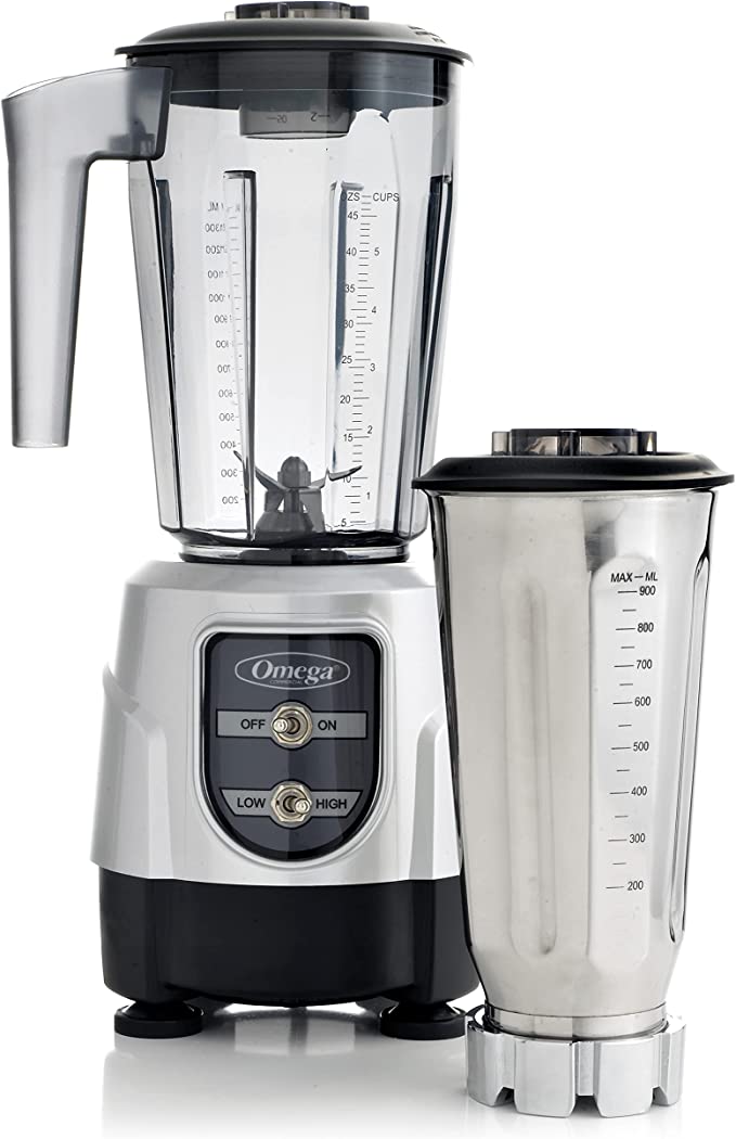 Omega 1HP Motor Blender with Tritan Copolyester and Stainless Steel Container (BL390S)