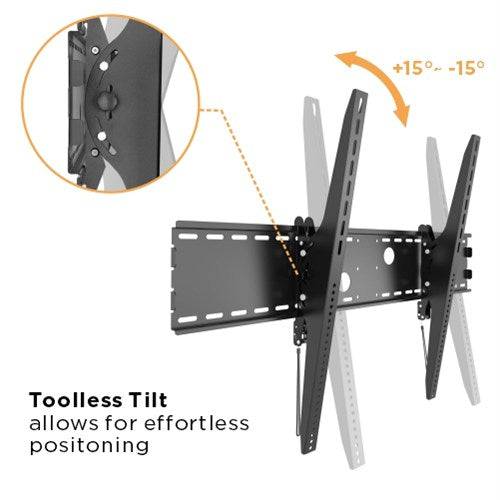Brateck LP37-810T Super Large Heavy Duty Tilt TV Wall Mount for 60"-100" Flat & Curved Panel TVs | TechSpirit Inc.