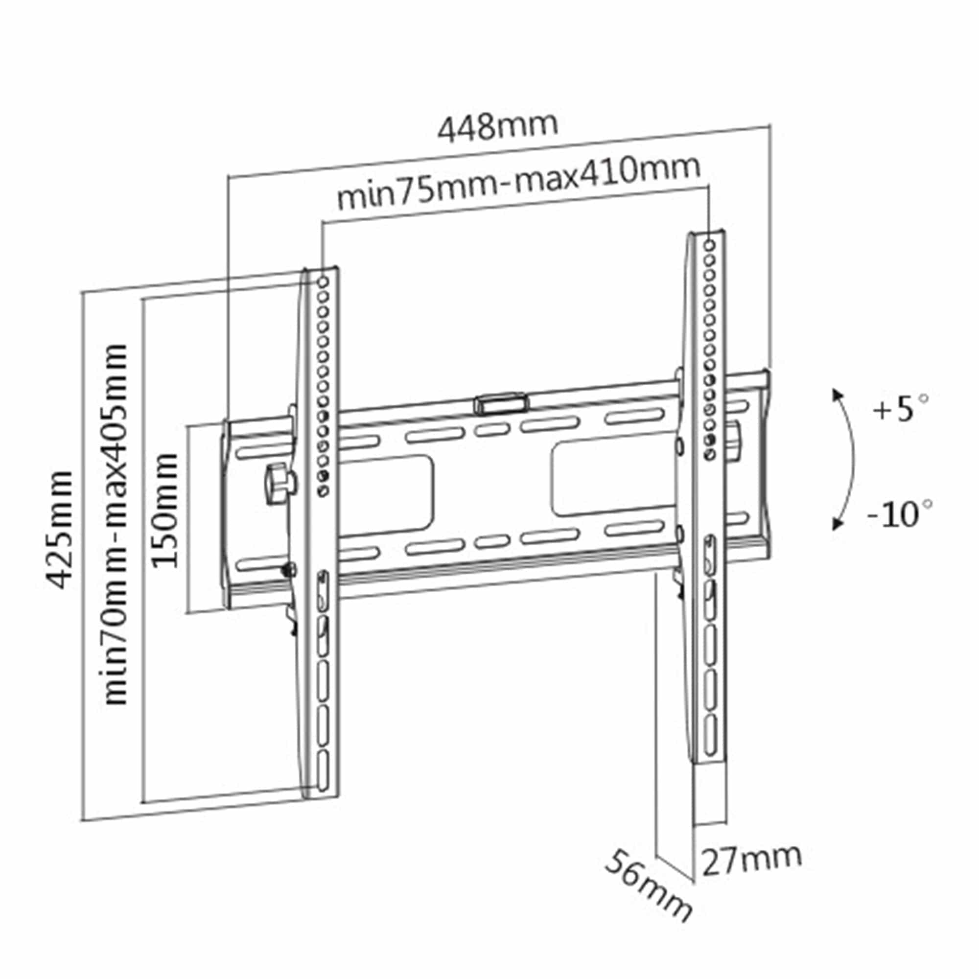 Brateck LP42-44DT Tilting TV Wall Mount for most 32" to 55" TVs | TechSpirit Inc.