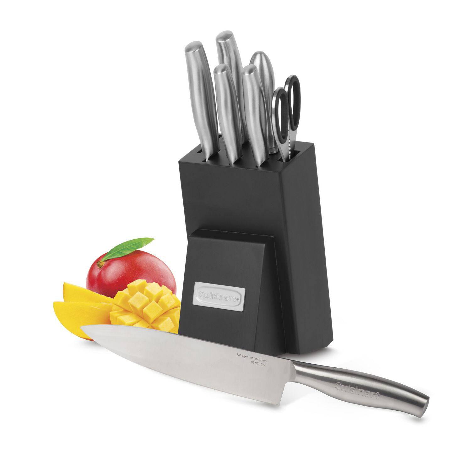Cuisinart 8 Piece Stainless Steel Nitrogen Knife Block Set | TechSpirit Inc.