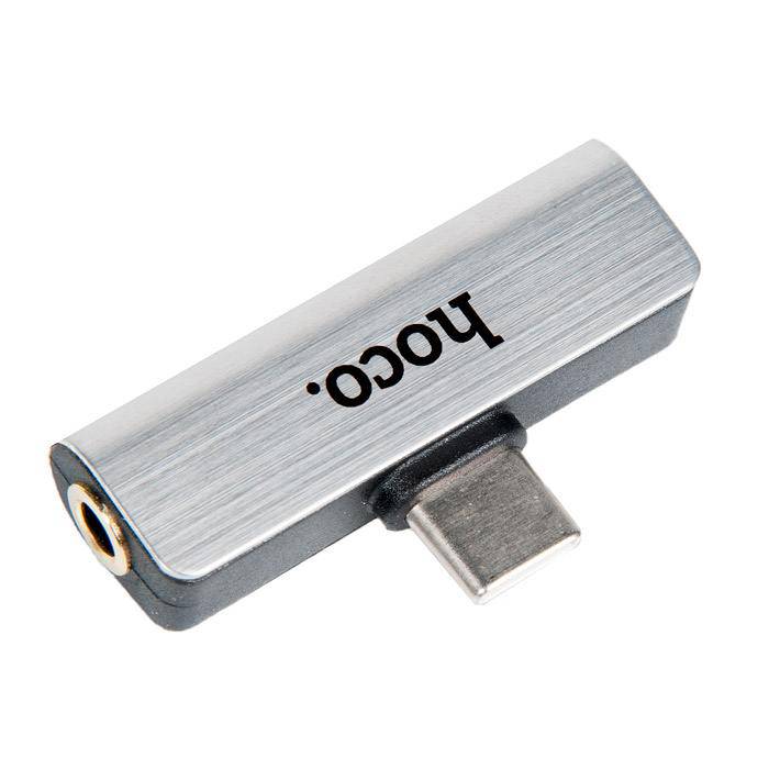 Hoco LS26 Type-C 2-in-1 Audio Converter Silver | TechSpirit Inc.