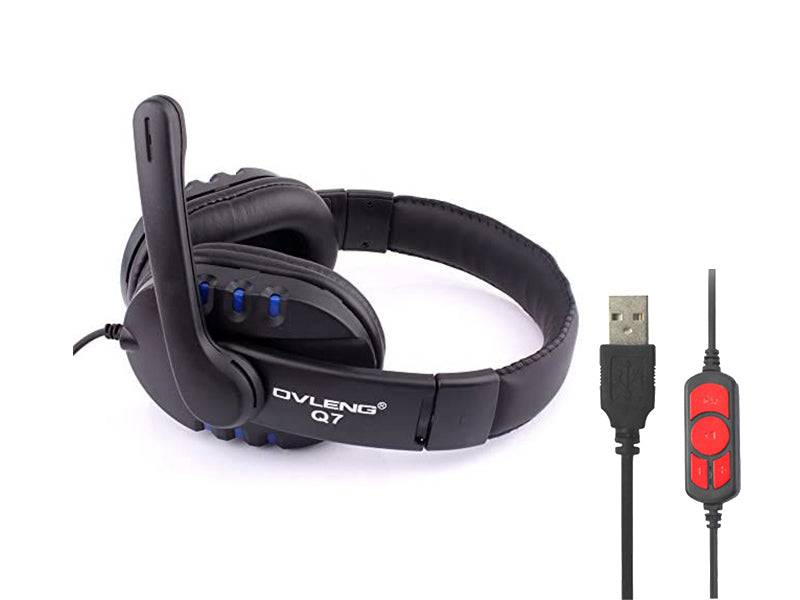 OVLENG Q7 Super Bass USB wired Stereo Gaming Headset with Microphone for PC | TechSpirit Inc.