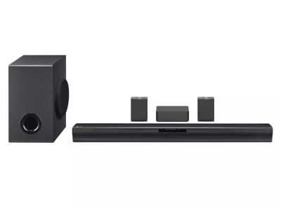 LG SQC4R 220-Watt 4.1 Channel Sound Bar with Wireless Subwoofer & Rear Speakers (Certified Refurbished - 90 Days Warranty)