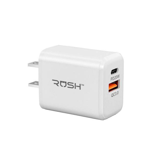 Rush Fast Charge PD Adapter w/ USB and Type C Ports (20w) | TechSpirit Inc.