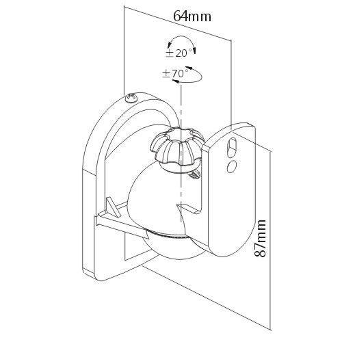 Brateck SB28 Adjustable Satellite Speaker Wall Mount (Max 7.7 lbs/3.5kgs), Set of 2 | TechSpirit Inc.