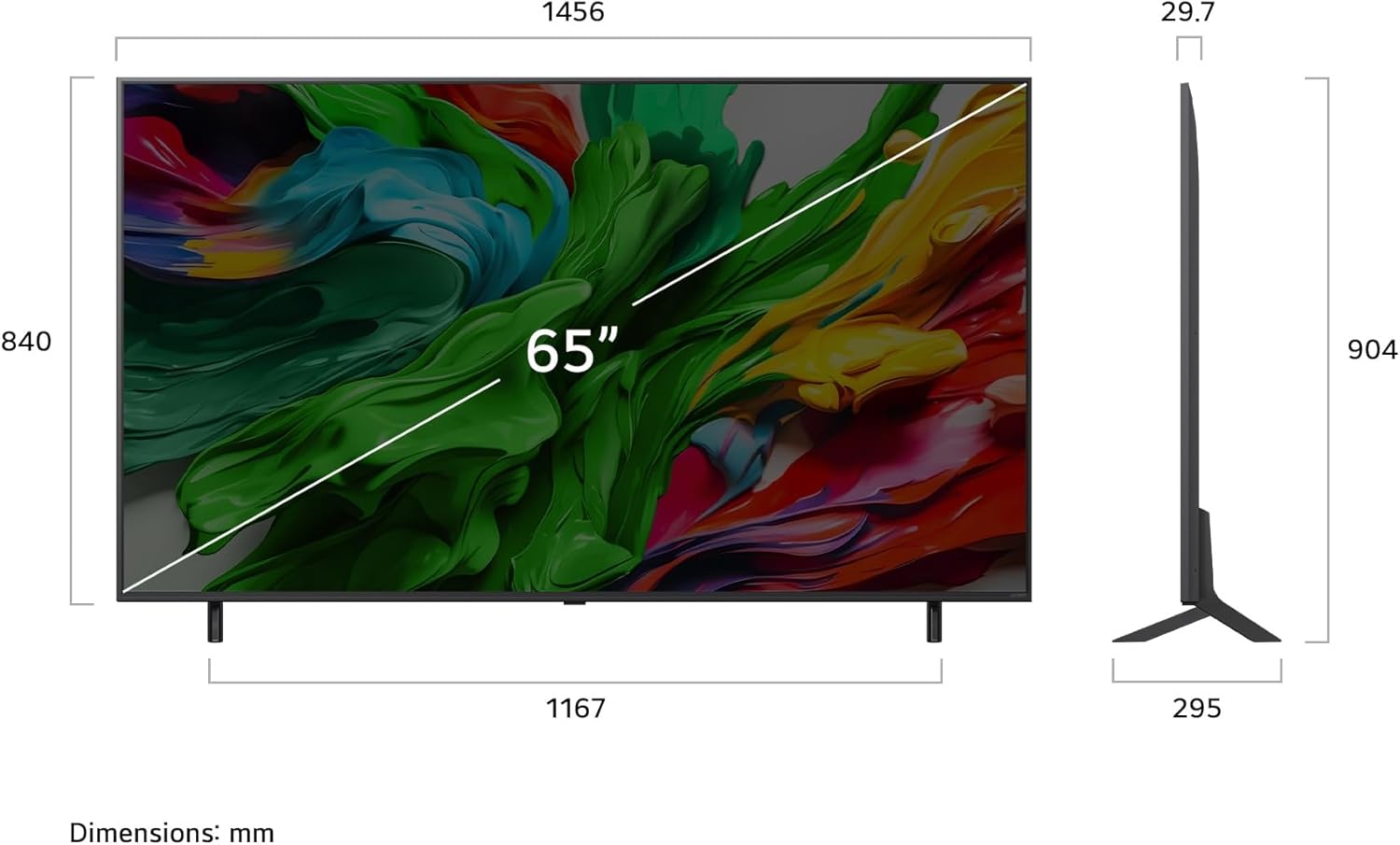 LG 65-Inch QNED85 Mini LED QNED Evo 4K Smart TV - α8 AI Processor 4K Gen 2, Dynamic QNED Colour, Alexa Built-In, 120Hz Refresh Rate, HDMI 2.1, FreeSync (90 Days Warranty)