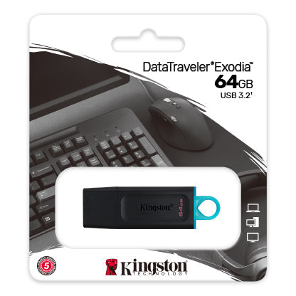 Kingston 64GB 3.2 USB DataTraveler Exodia (DTX/64GB) | TechSpirit Inc.