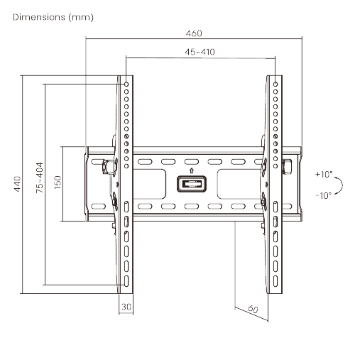 Brateck Heavy-duty Tilting Curved & Flat Panel TV Wall Mount