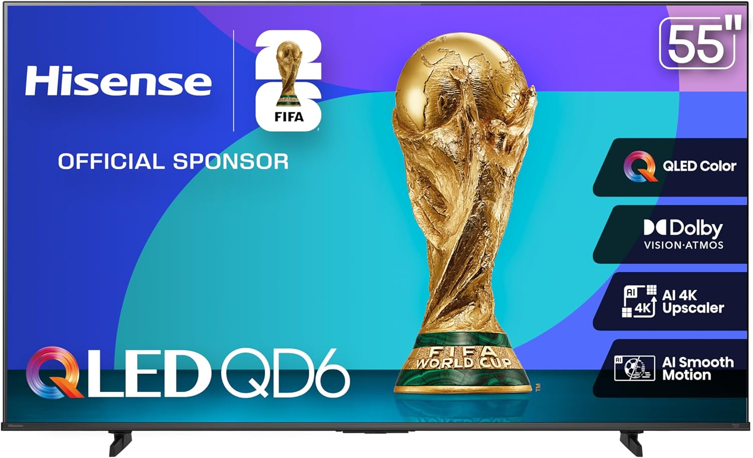 Hisense 55QD6QF - 55" 4K Smart QLED Fire TV with Dolby Vision & Atmos (90 Days Warranty, 2025 New Model)