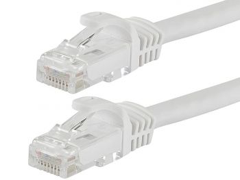Speedex 50Ft RJ45 Cat5e 350MHZ White Molded Patch Cable, Male to Male