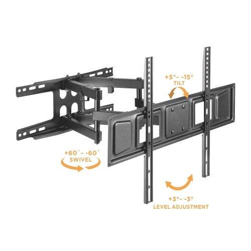 Brateck LPA63-466 Full Motion TV Wall Mount for 37" to 80" Curved or Flat Panel TVs | TechSpirit Inc.