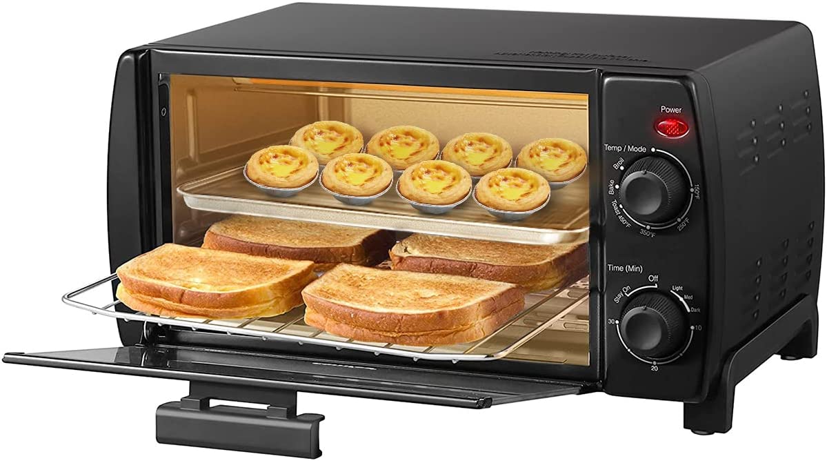 COMFEE' 4 Slice Small Toaster Oven Countertop, Retro Compact Design (CFO-BB101) | TechSpirit Inc.