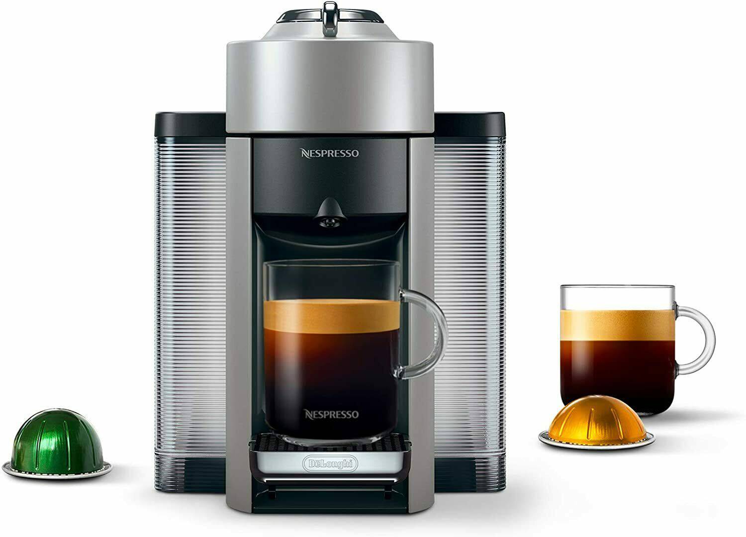 Delonghi Nespresso Vertuo Coffee and Espresso Machine, Silver- ENV135S | TechSpirit Inc.