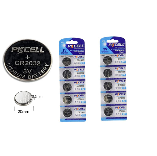 Pkcell CR2032 Cell Lithium Battery -  Pack of 5 | TechSpirit Inc.