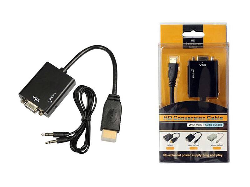 HDMI to VGA Converter Adapter Cable With Audio Output | TechSpirit Inc.