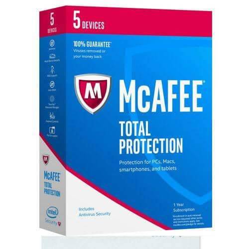 Mcafee Total Protection 5 Device (5-Users), PC/MAC, Bilingual, EN/FR | TechSpirit Inc.