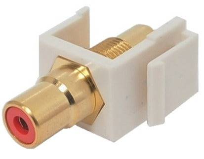 RCA coupler Keystone insert - Red insulator CAT513S-RD | TechSpirit Inc.
